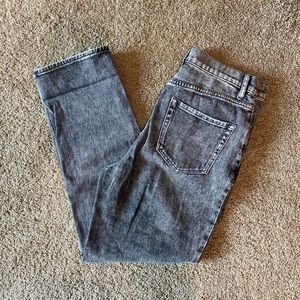 PacSun High Rise Straight Jeans Black Acid Wash 27